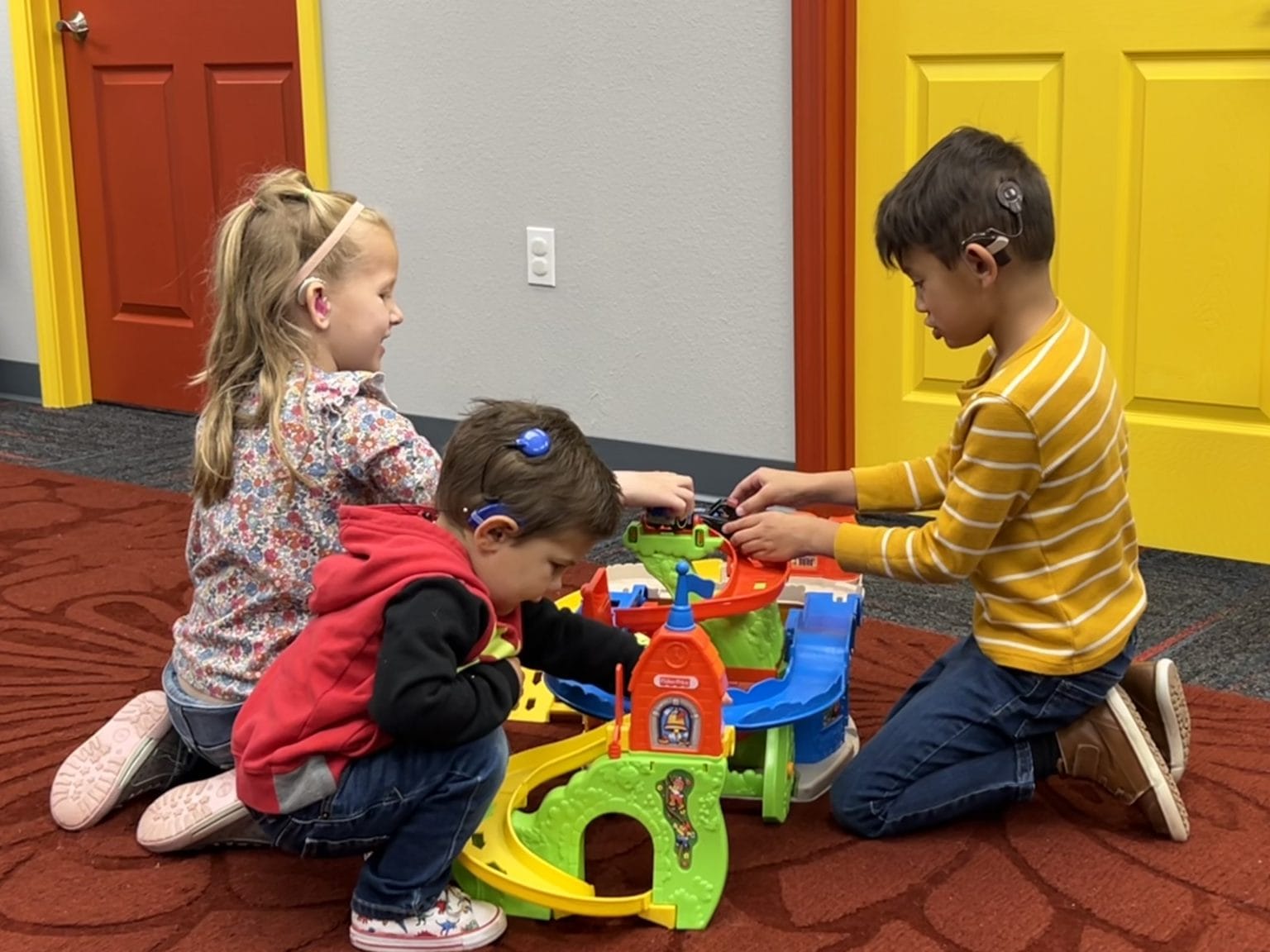 Children who are deaf and hard of hearing playing together at Spokane HOPE